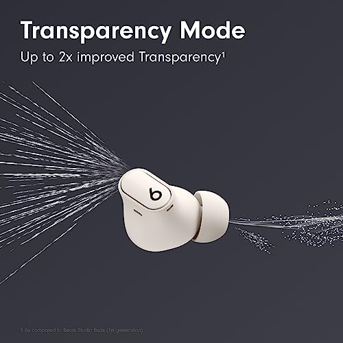 Image of Beats Studio Buds + Wireless Bluetooth Noise Cancelling Earbuds, Up to 36H Battery Life, Charging Case, 5 Min Fast Charge for 1H Battery, Sweat Resistance, Apple & Android Compatible - Ivory