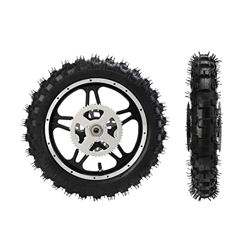 Roue, Dirt Bike Roue Arrière Caoutchouc Métal 2.5‑10 avec Pignon à Disque Roulement Jante Pneu Assemblage pour Mini Pit Bike