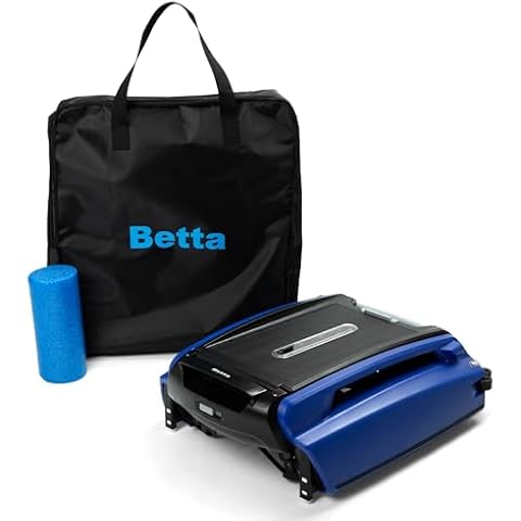 Betta SE Solar-Powered Robotic Automatic Pool Skimmer Cleaner with Carrying and Storage Bag, 30+ Hour Cleaning Battery, Pool Skimmer Anti-Stuck Foam Noodle, and Re-Engineered Twin SCT Motors (Blue) Cover