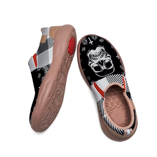 Men's Slip On Sneakers Casual Loafers Art Painted Comfort Soft Walking Shoes Cashew Floral Print Bandana Style2