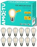 AMDTU Vintage E26 LED Edison Bulb 40W Small Globe 2700K Soft White Frosted Dimmable 40 Watt Warm G45 Medium Standard Base Bulbs Ideal for Home Lighting Fixtures Create Cozy Ambiance in Bedrooms