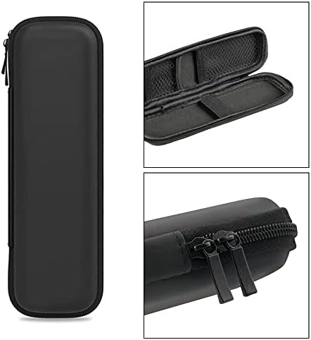 Sixfolo 2 Pack Hard Shell Pen Case Small Black Pencil Case Stylus Pencil Case Holder Pen Carrying Case Storage with Zipper Suitable for Pens (Small and Medium)