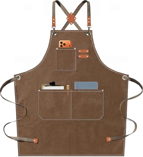 AFUN Chef Apron 16-Ounce Cotton Canvas Brown