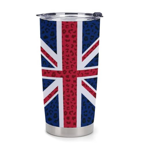 Posavasos para auto con diseño de leopardo y bandera UK 4 piezas miniatura 1