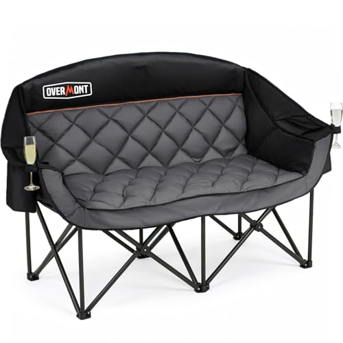 OVERMONT Campingstuhl Faltbar für 2 Personen - XXL Faltsofa...