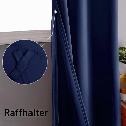 XWZO Blickdichte Vorhänge Verdunklungsvorhänge mit Ösen 2 Stücke Gardienen mit Raffhalter Lichtundurchlässige Vorhänge für… – Ansicht 3