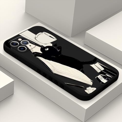 Coque chat noir iPhone 11 Pro silicone LEECG pour le bureau