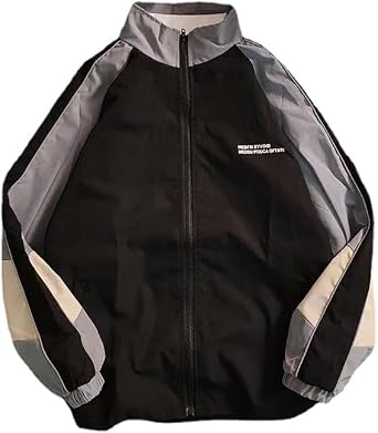 Pbkabiug Hip Hop Varsity Jacket Men Women Patchwork Color Block Windbreaker Coats Mens Fashion Loose Thin College Jackets