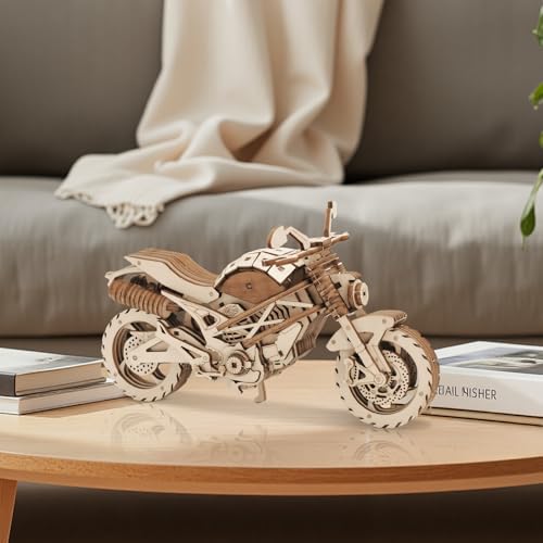 Comfoyar Puzzle 3D Motocyclette, Maquette en Bois a Construire Adulte, Bricolage de Construction Bois, Kit Artisanat DIY, Cadeaux Noël Anniversaire Saint Valentin pour Homme Femmes, Motocross – vue 4