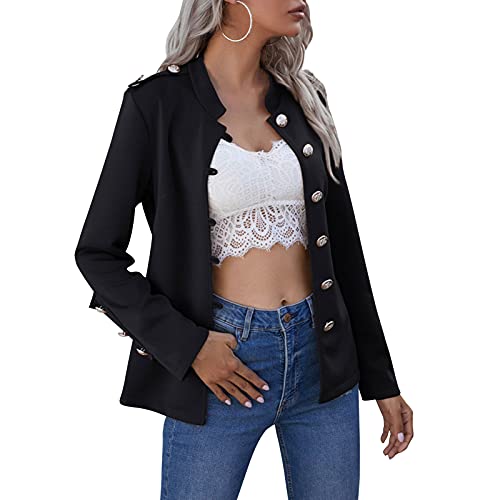 Staright Moda feminina inverno cor sólida terno gola manga comprida botão casual fino escritório bla