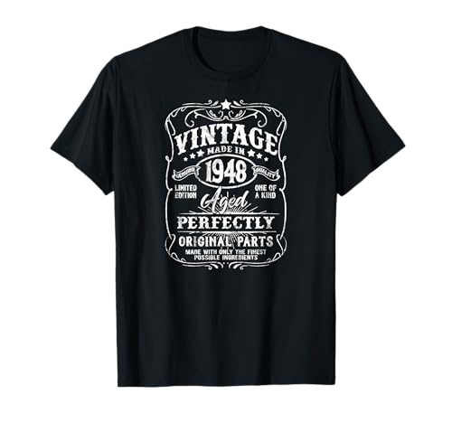 Vintage Born In 1948 Classic Original 77th Birthday T-Shirt