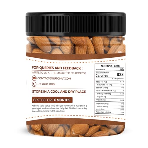 Image of Nut O Nut California Dried Almonds & Whole Cashews Combo | Dry Fruit Combo 700 gm | Cashew Almond Combo | Healthy Snacks | Premium Nuts & Dry Fruits Pack 700 g(350g x 2)- Diwali Gift Pack