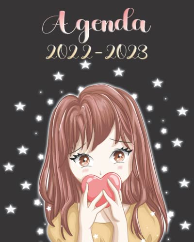 Agenda 2022 - 2023: Semainier Planner année scolaire 2022 2023 pour professionnels ou étudiants, gestion budget familial ou personnel mensuel : Jeune fille animé Manga Kawaii (French Edition) image 2