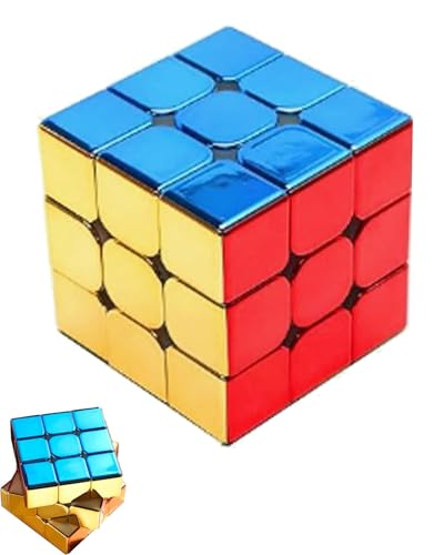 Image of Metallic Cube, 3x3 Speed Cube, Unique Home Decor Piece with Smooth Rotation, Perfect for Display and Puzzle Challenges