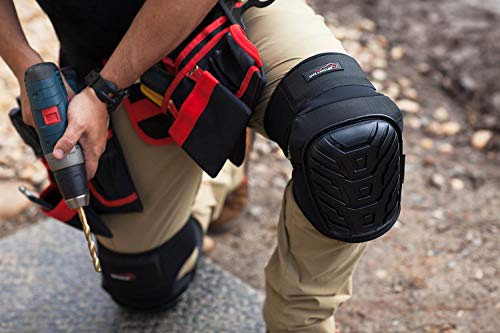 Safe Handler Professional Extra Long Crystal Gel Knee Pads With Heavy Duty Foam Padding And Comfortable Gel Cushion | Strong Double Straps, Easily Adjustable Fix Clips (Extra Long Black) #TOP4