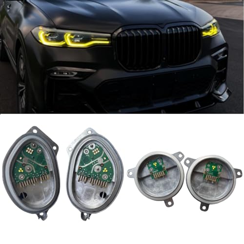 Generic Yellow DRL LED Modules Set Fit For 2019 2020 2021 BMW X7 G07 Laser Headlight Daytime Running Light, Golden Eyes LED Modules For Laser Headlight DRL, Lemon Yellow