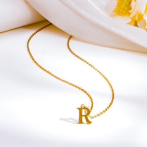 Image of Rubans Demi Fine Stainless Steel Alphabet Pendant CZ Gift for Women & Girls