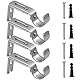 Mikihat Gardinenstangen Halter, 4 Stück Verstellbare Wandhalterung, Metall Gardinenstange Halterungen Vorhangstange Halterung, Gardinenstangen Wandhalterung mit Schrauben für Gardinenstangen (Silber)