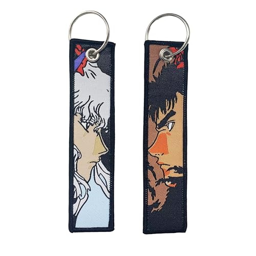 Image of 1 Pack Anime Keychain Tag Jet Tag Key Chain Cartoon Embroidered with Key Ring for Motorcycles Car Accessories