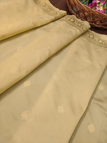 Image of DEVANGI Women's Banarasi Silk Unstitched Salwar Suit Dress Material With Dupatta
