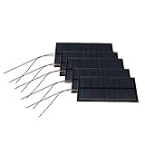 5Pcs Mini Solar Panels for Solar Power, 5.5V 135mA Mini Solar Panel Kit DIY Electric Toy Photovoltaic Cells Solar Epoxy Cell Charger with Wire 3.77'*2.26'(95.7mm*57.5mm)