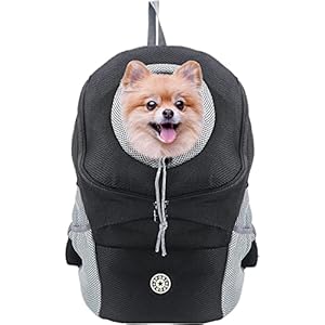Pet Carrier Expandable Pet Backpack for Cats Dogs and Small Animals with Breathable Head-Out Design and Padded Shoulder for Hiking Outdoors (Suitable for Pets of 7-8 kg)