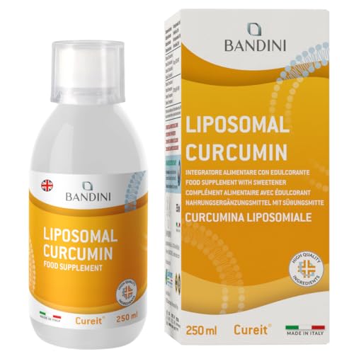 Bandini® Liposomal Curcumin Cureit® 250ml Bottle | 200mg of Curcumin per Daily dose | Highly Bioavailable & High Strength Supplement | Extract from Curcuma (Turmeric) | Anti-Inflammatory 100% Vegan