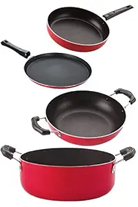 Nirlon nonstick Aluminium Utensils Set of 4 Pieces for Kitchen (2.6mm_FT11_KD10_Cass20_FP12)