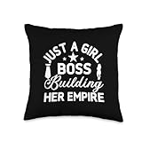 Just A Girl Boss Building Her Empire Funny Self Employed Gag Throw Pillow