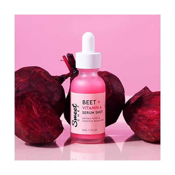 Sweet Chef Beet + Vitamin A Serum Shot Face Serum - Vitamin A (Retinol) Serum for Face with Seaberry Extract - Hydrates + Smooths the Look of Rough Skin and Pores for a Radiant Glow (30ml / 1 fl oz)