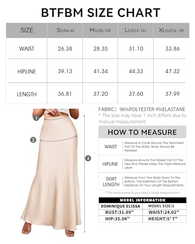 Btfbm Women'S Summer Fall Skirt 2024 Silk Elegant High Waist Cocktail Party Wedding Mermaid Satin Maxi Skirts thumb #8