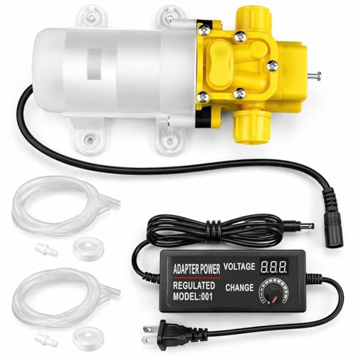 AC 110V 80W Electric Wine Transfer Pump, Low Noise Water Transfer Pump for Home Brewing Beverages, with Adjustable Stepless Speed Controller and 2Pcs Flexible Hoses