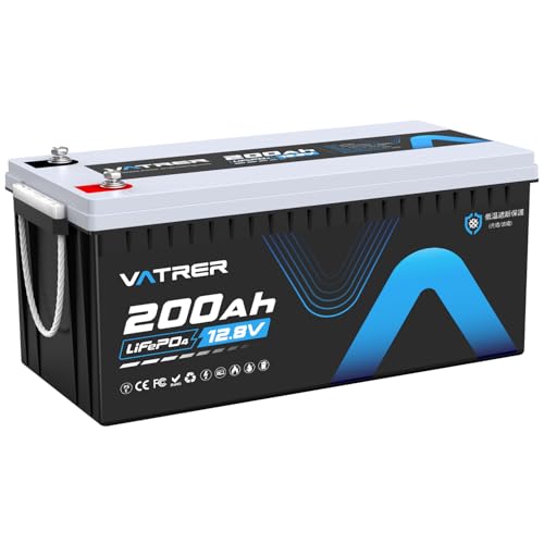 VATRER POWER og[ 12V 200Ah _S`ECIobe[200A BMS 2560Wh fB[vTCNobe[ ቷی LiFePO4dr 5000ȏTCN LiFePO4obe[ 10N eʊg\