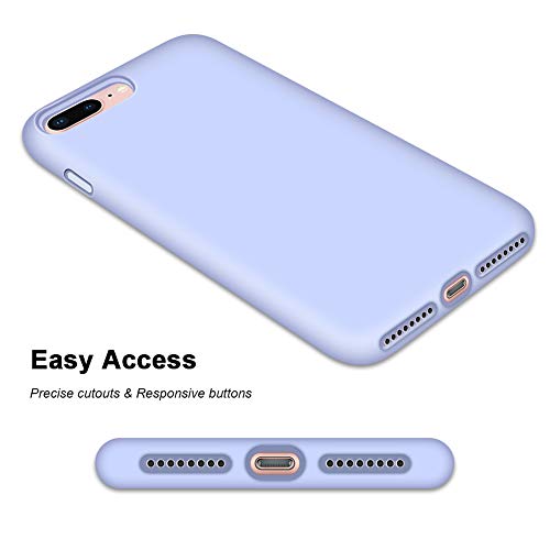 Anuck Iphone 8 Plus Case, Iphone 7 Plus Case, Soft Silicone Gel Rubber Bumper Case Microfiber Lining Hard Shell Shockproof Full-Body Protective Case Cover For Iphone 7 Plus /8 Plus 5.5", Light Purple #TOP6