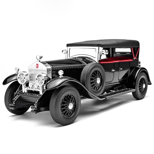 RZAPE Model Car Kits Adults and Boys 1/24 Diecast Cars Phantom Generation Vintage Car Collectibles,Die Cast Metal Pull Back Cars with Lights and Sounds,Toy Cars for Boys Age 3-12（Black）