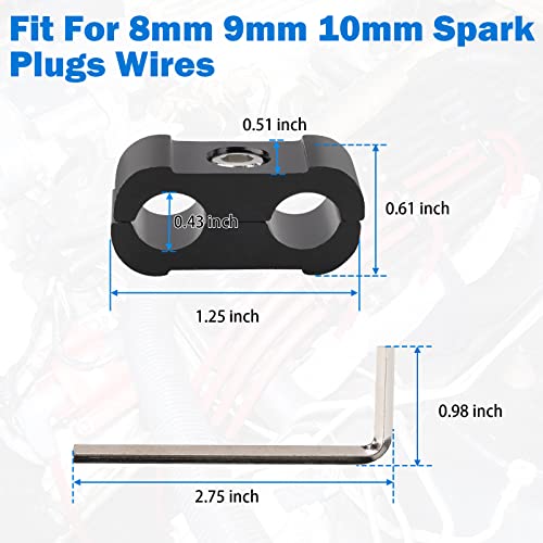 Shinehome AH-80005231 12Pc Car Engine Spark Plug Wire Separator Divider Set For 8Mm 9Mm 10Mm Spark Plug Wire Holder Clamp Ignition Wire Loom Divider Aluminum Alloy Wire Separators thumb #6