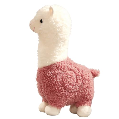 HORREX Alpaca Peluche, Lindo Suave Agradable Peluche Abrazable 25 CM Rojo HORREX Alpaca Peluche, Lindo Suave Agradable Peluche Abrazable 25 CM Rojo