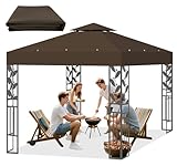 10x10 Gazebo Replacement Top Cover, 10x10 Canopy Top Cover Replacement Gazebo Roof Double Tiered with Air Vent for Outdoor Garden Patio Pavilion Sun Shade