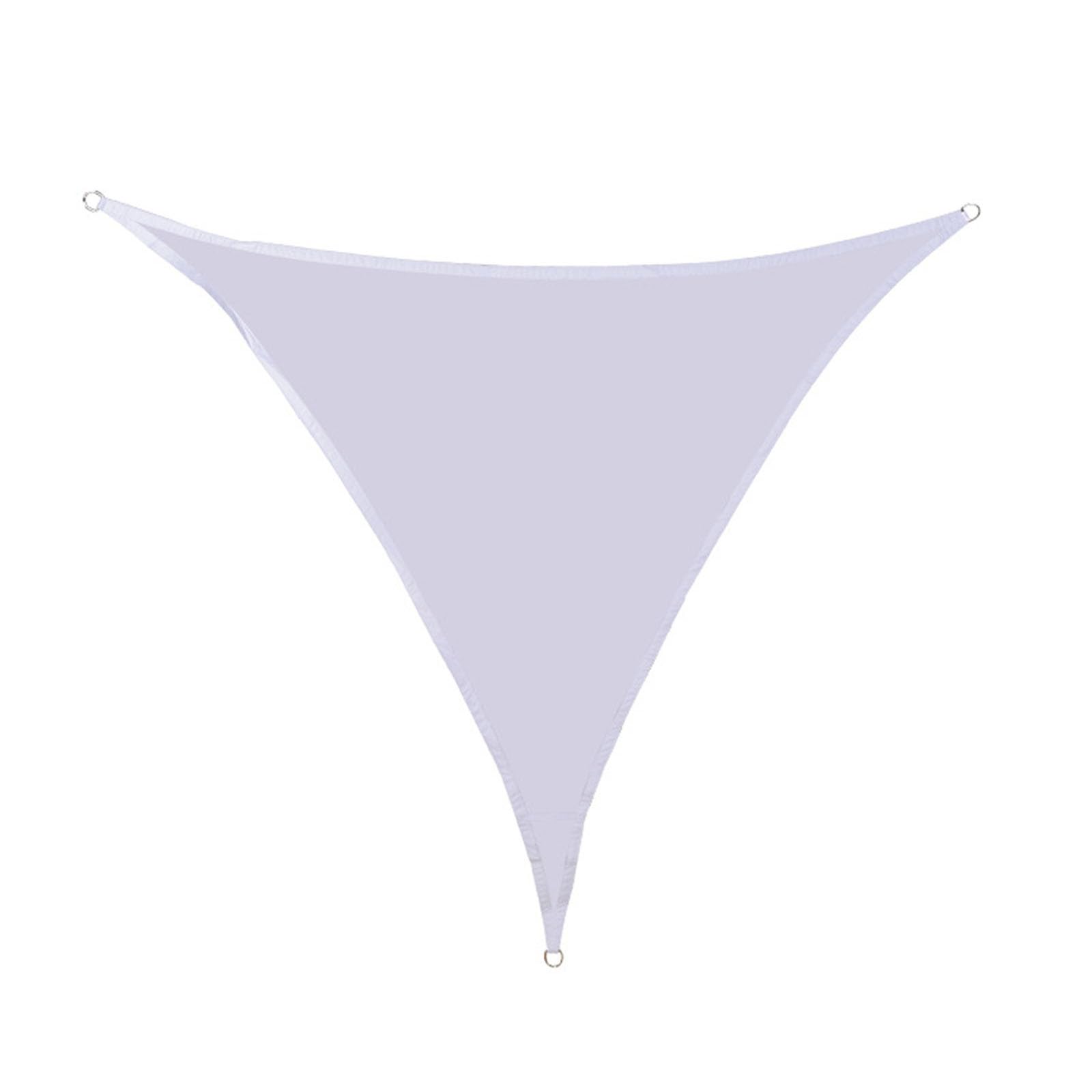 Voile d'ombrage triangulaire blanc 5x5x5m imperméable et résistant aux UV avec oeillets de fixation
