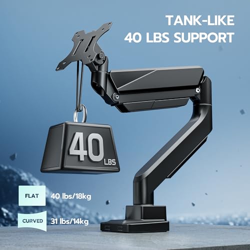Image of Heavy Duty Single Monitor Mount for 13 inch-49 inch Curved Screens, Black