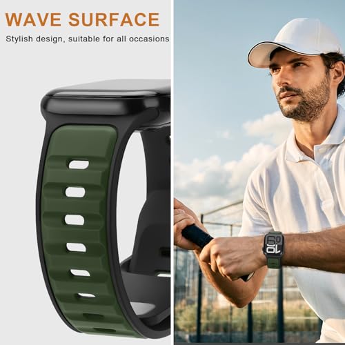Anlinser Bands Compatible with Apple Watch Band for Women Men 42mm 41mm 40mm 38mm, Soft Sport Loop Waterproof Strap for iWatch Series 11/10/9/8/7/6/5/4-1 SE, Army Green - image 6