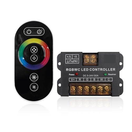 Contrôleur RGBWC tactile 5-24v cinq en un pour ruban LED 50A