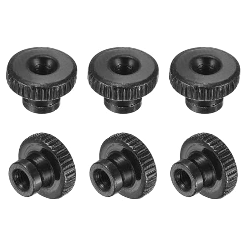 QUARKZMAN Tuercas Moleteadas Para Pulgar 6Pzs M3 x 11 x 6mm De Acero Al Carbono Tuercas Moleteadas Perillas Redondas De Ajuste Para Partes De Impresoras 3D Negro