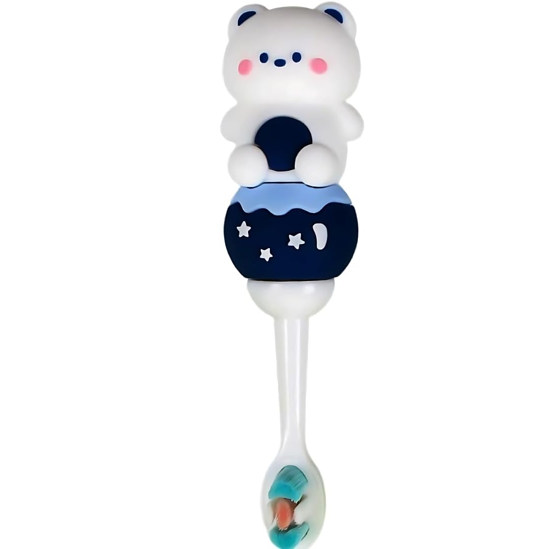 DIVRISHI Enterprises Toothbrush for Kids with Extra Microfiber Soft Bristles for 2-7 Years Old Children Boys and Girls Toothbrush (Blue, One Size)-image-30