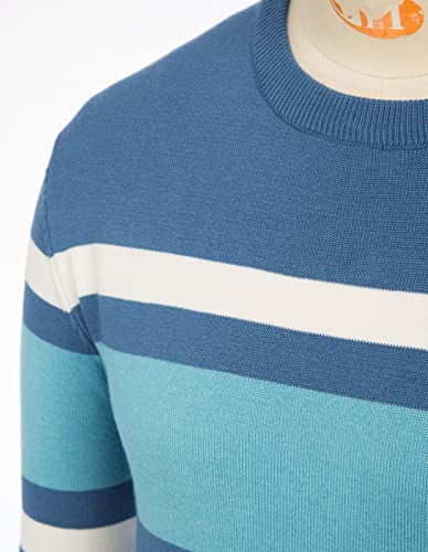 PJ Paul Jones Mens Striped Pullover Sweater Crewneck Contrast Fine Knitted Sweaters4