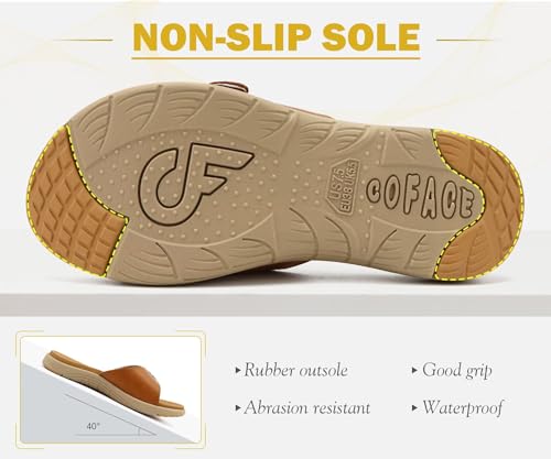 Image of COFACE Womens Dressy Orthotic Slides Lightweight Yoga Mat Thick Cushion Recovery Walking Sandals Adjustable Slip On Slippers with Comfortable Plantar Fasciitis Arch Support