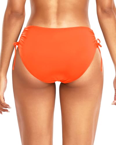 Image of Daci Women Mid Waist Bikini Bottoms - Full Coverage Swim Bathing Suit Bottom Side Tied Swimsuit Bottoms