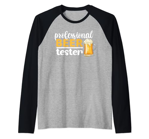 Professional Beer Taster Team Drinking Beer Lover Drinker Camiseta Manga Raglan