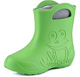  Ladeheid Eva Kinder Jungen Mädchen Gummistiefel Regenschuhe LA-CA-03 (Grün/Grau, 22/23 EU)