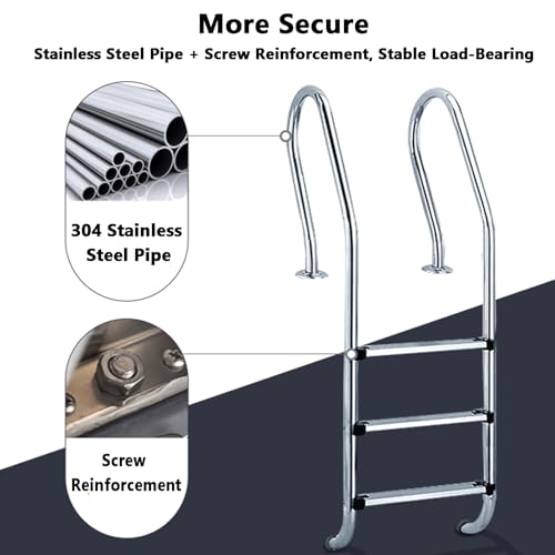 Escalera para piscina de acero inoxidable 2 peldaños miniatura 3